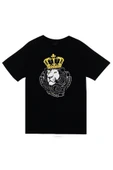 fame-stoned  Aslan, Hayvan Baskılı Unisex %100 Pamuk Siyah T-shirt thumbnail 1