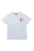 fame-stoned  Unisex Beyaz Ay Yıldız Baskılı T-Shirt thumbnail 1