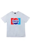 fame-stoned  Pepsi Baskılı Unisex Beyaz %100 Pamuk T-shirt thumbnail 1