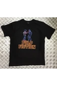 fame-stoned  Unisex Siyah Pulp Fıctıon Baskılı T-shirt - 1
