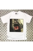 fame-stoned  İstanbul Baskılı Unisex %100 Pamuk Beyaz T-shirt - 1