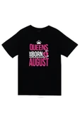 fame-stoned  Unisex Siyah Queens Are Born In August T-Shirt thumbnail 1
