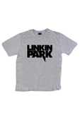 fame-stoned  Linkin Park Baskılı Unisex %100 Pamuk Gri T-shirt thumbnail 1
