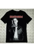 fame-stoned  Eminem Baskılı Unisex %100 Pamuk Siyah T-shirt thumbnail 1