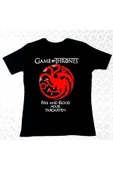 fame-stoned  Game Of Thrones Baskılı Unisex %100 Pamuk Siyah T-shirt thumbnail 1