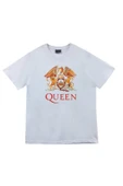 fame-stoned  Queen Baskılı Unisex %100 Pamuk Beyaz T-shirt - 1