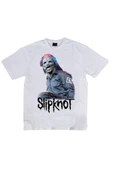 fame-stoned  Erkek Beyaz Slipknot Baskılı T-Shirt thumbnail 1