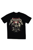 fame-stoned  Metallica Baskılı Unisex %100 Pamuk Siyah T-shirt thumbnail 1