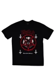 fame-stoned  Krisiun Baskılı Unisex %100 Pamuk Siyah T-shirt - 1