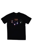 fame-stoned  Kiss Baskılı Unisex %100 Pamuk Siyah T-shirt thumbnail 1