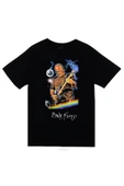 fame-stoned  Pink Floyd Baskılı Unisex %100 Pamuk Siyah T-shirt - 1