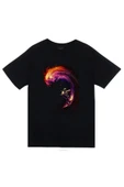 fame-stoned  Siyah Astronot Baskılı T-shirt thumbnail 1