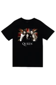 fame-stoned Queen Baskılı Unisex %100 Pamuk Siyah T-shirt thumbnail 1