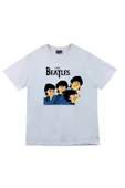 fame-stoned The Beatles Baskılı Unisex %100 Pamuk Beyaz T-shirt thumbnail 1