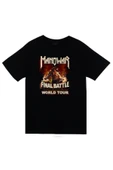 fame-stoned Manowar Baskılı Unisex %100 Pamuk Siyah T-shirt thumbnail 1