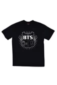 fame-stoned  Bts, K-pop Müzik Grubu Baskılı Unisex %100 Pamuk Siyah T-shirt thumbnail 1