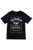 fame-stoned Led Zeppelin Baskılı Unisex %100 Pamuk Siyah T-shirt thumbnail 1