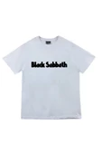 fame-stoned  Black Sabbath Baskılı Unisex %100 Pamuk Beyaz T-shirt thumbnail 1