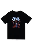fame-stoned  Unisex Siyah Ghost Baskılı T-shirt - 1
