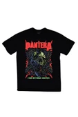 fame-stoned Pantera Baskılı Unisex %100 Pamuk Siyah T-shirt thumbnail 1