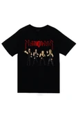 fame-stoned Unisex Siyah Manowar Baskılı T-Shirt thumbnail 1