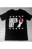 fame-stoned  Green Day Baskılı Unisex %100 Pamuk Siyah T-shirt thumbnail 1