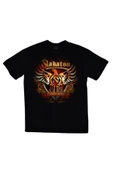 fame-stoned Sabaton Baskılı Unisex %100 Pamuk Siyah T-shirt thumbnail 1