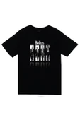 fame-stoned  The Beatles Baskılı Unisex %100 Pamuk Siyah T-shirt - 1