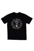 fame-stoned  Unisex Siyah Ramones Baskılı T-Shirt thumbnail 1