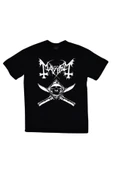 fame-stoned Mayhem Baskılı Unisex %100 Pamuk Siyah T-shirt thumbnail 1