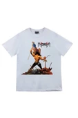 fame-stoned Manowar Baskılı Unisex %100 Pamuk Beyaz T-shirt thumbnail 1