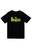 fame-stoned  The Beatles Baskılı Unisex %100 Pamuk Siyah T-shirt thumbnail 1