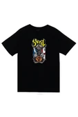 fame-stoned Ghost Baskılı Unisex %100 Pamuk Siyah T-shirt thumbnail 1