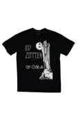 fame-stoned  Led Zeppelin Baskılı Unisex %100 Pamuk Siyah T-shirt thumbnail 1