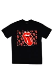 fame-stoned  The Rolling Stones Baskılı Unisex %100 Pamuk Siyah T-shirt thumbnail 1
