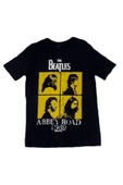 fame-stoned  The Beatles Baskılı Unisex %100 Pamuk Siyah T-shirt thumbnail 1
