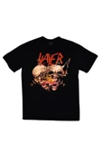 fame-stoned  Unisex Siyah Slayer Baskılı T-shirt thumbnail 1