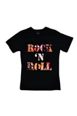 fame-stoned  Rock And Roll Baskılı Unisex %100 Pamuk Siyah T-shirt thumbnail 1