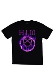 fame-stoned  Him Baskılı Unisex %100 Pamuk Siyah T-shirt thumbnail 1