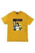 fame-stoned  Nirvana Müzik Grubu Baskılı Unisex %100 Pamuk Sarı T-shirt thumbnail 1