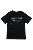 fame-stoned Lamb Of God Baskılı Unisex %100 Pamuk Siyah T-shirt thumbnail 1
