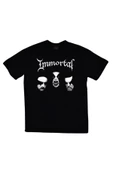 fame-stoned  Immortal Baskılı Unisex %100 Pamuk Siyah T-shirt - 1