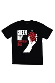 fame-stoned  Green Day Baskılı Unisex %100 Pamuk Siyah T-shirt thumbnail 1