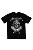 fame-stoned  Metallica Baskılı Unisex %100 Pamuk Siyah T-shirt thumbnail 1