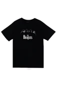 fame-stoned The Beatles Baskılı Unisex %100 Pamuk Siyah T-shirt thumbnail 1