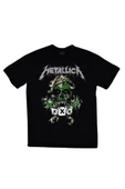 fame-stoned  Metallica Baskılı Unisex %100 Pamuk Siyah T-shirt thumbnail 1