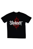 fame-stoned  Slipknot Baskılı Unisex %100 Pamuk Siyah T-shirt thumbnail 1