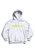 fame-stoned  Unisex Gri Cyberpunk Baskılı Kapüşonlu Sweatshirt - 1