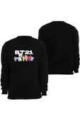 fame-stoned  Bt21 Bts Anime Baskılı Bisiklet Yaka Sweatshirt - 1