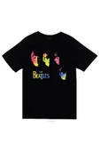 fame-stoned  The Beatles Baskılı Unisex %100 Pamuk Siyah T-shirt thumbnail 1